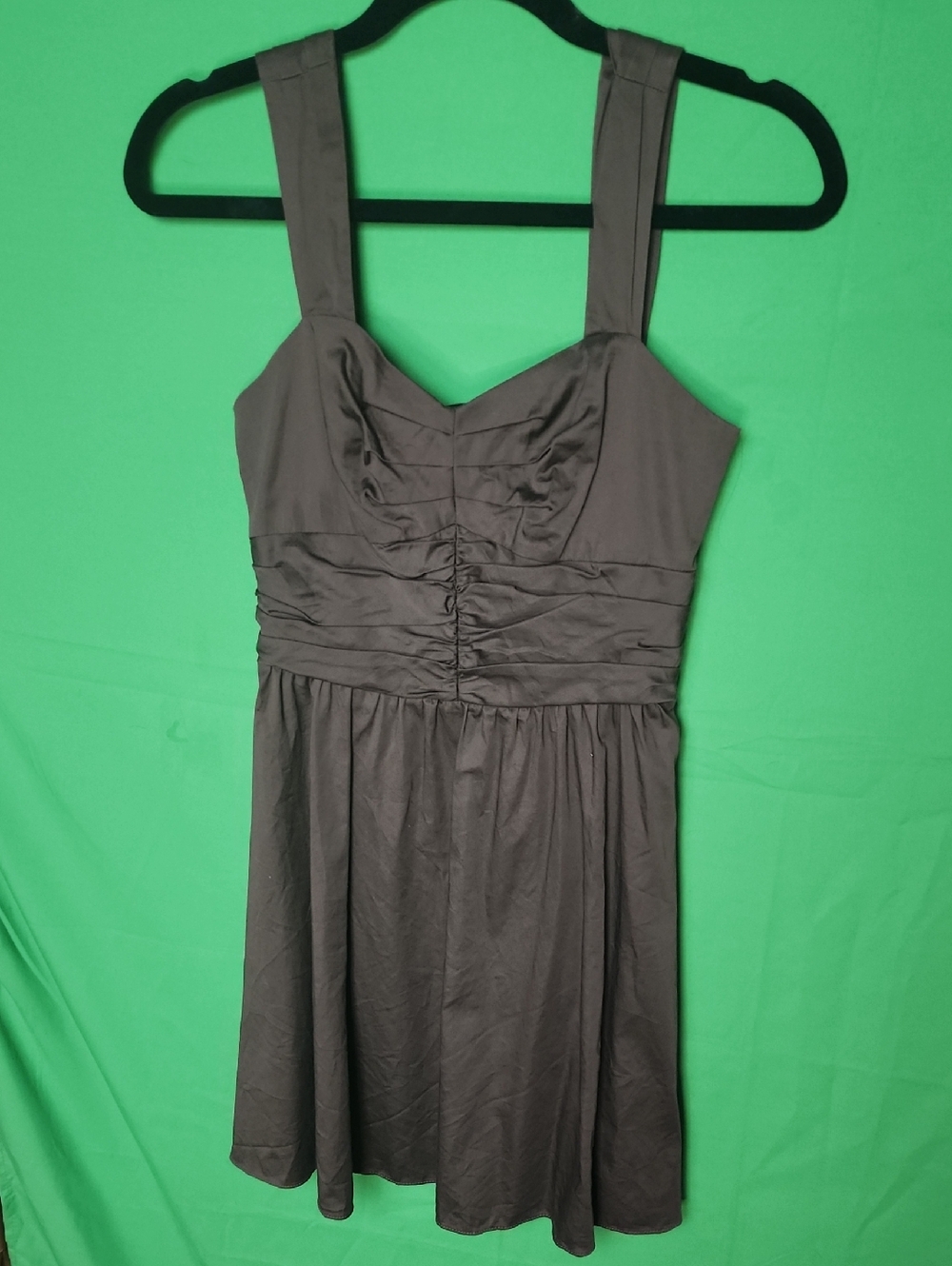 Express Brown Ruched Fit & Flare Mini Dress - Size 4
